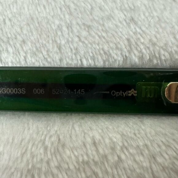 Gucci Unisex Polarized Sunglasses Black Square Frame Green Red Stripe Sides - Picture 7 of 14